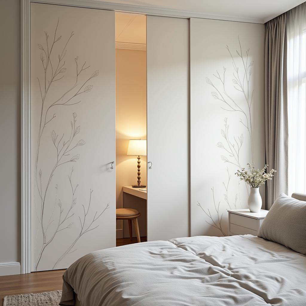 Sử dụng vách ngăn CNC đẹp với hoa văn tinh xảo tạo không gian riêng tư hoặc góc thư giãn trong phòng ngủ.